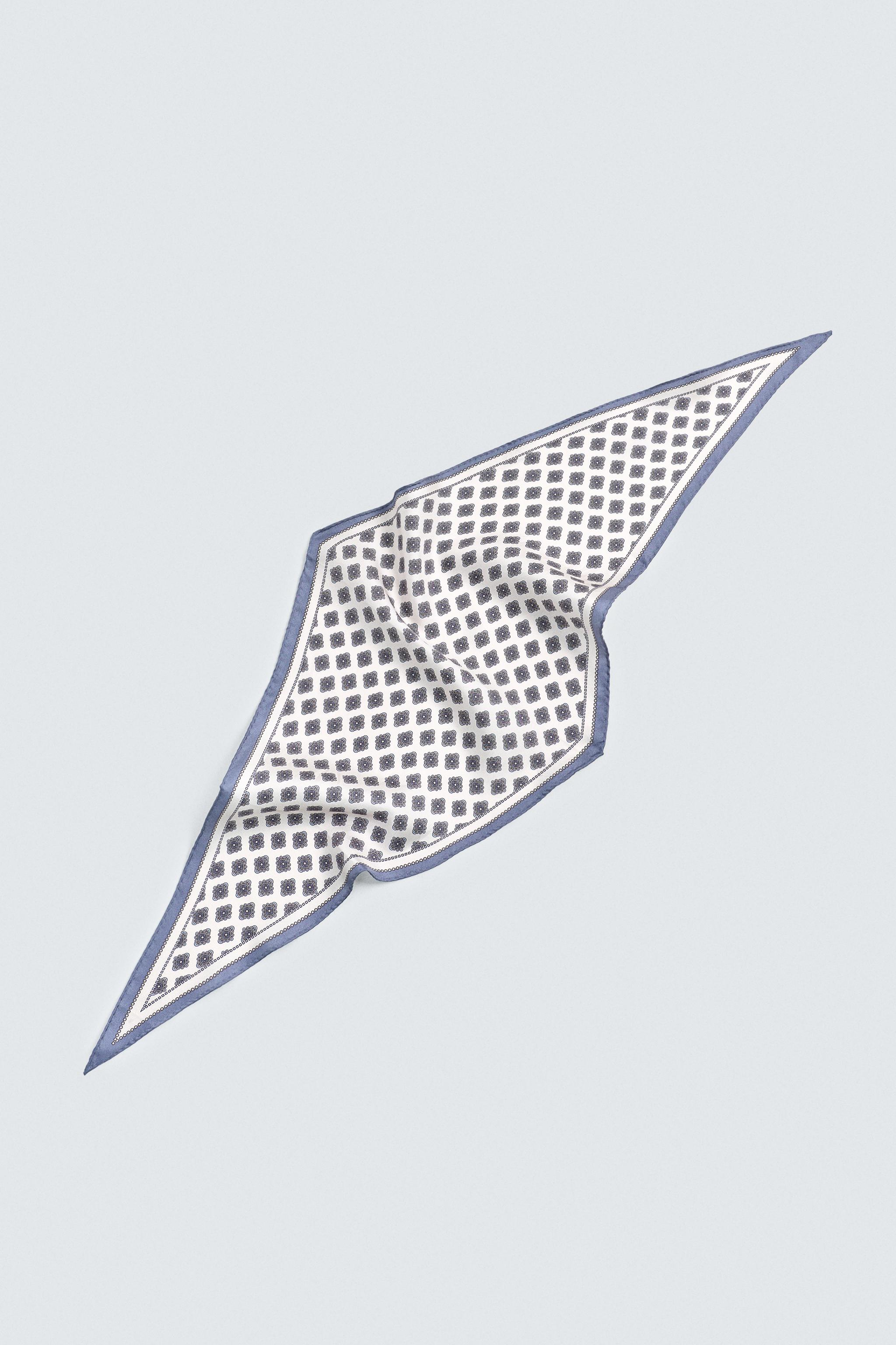 100% SILK GEOMETRIC PRINT SCARF